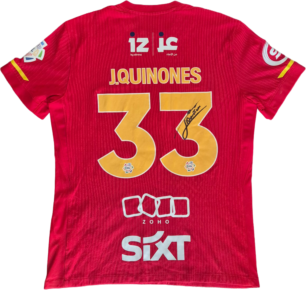 Jersey local Al Qadsiah local Julián Andrés Quiñones usado y firmado
