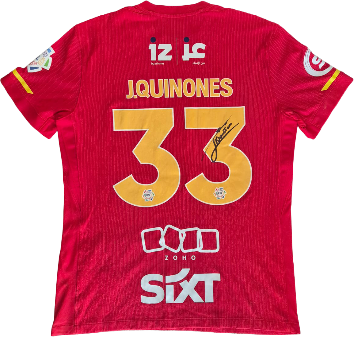 Jersey local Al Qadsiah local Julián Andrés Quiñones usado y firmado