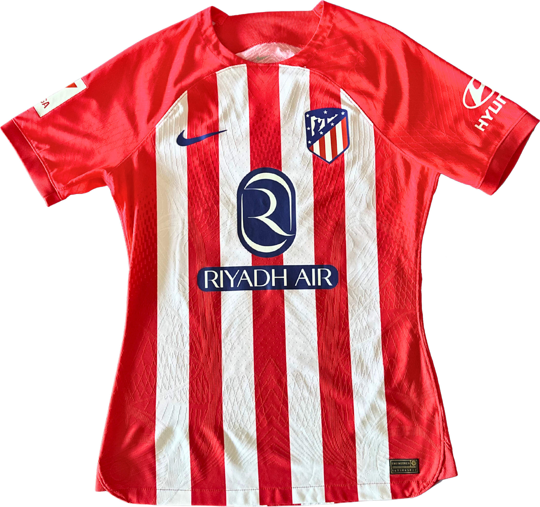 Jersey Atlético de Madrid local Reinildo preparado y firmado