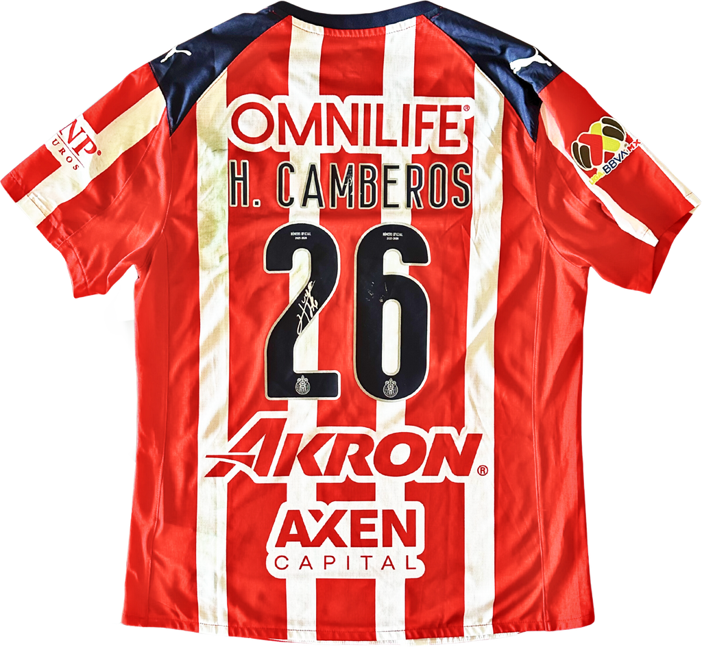 Jersey Chivas local Camberos usado y firmado