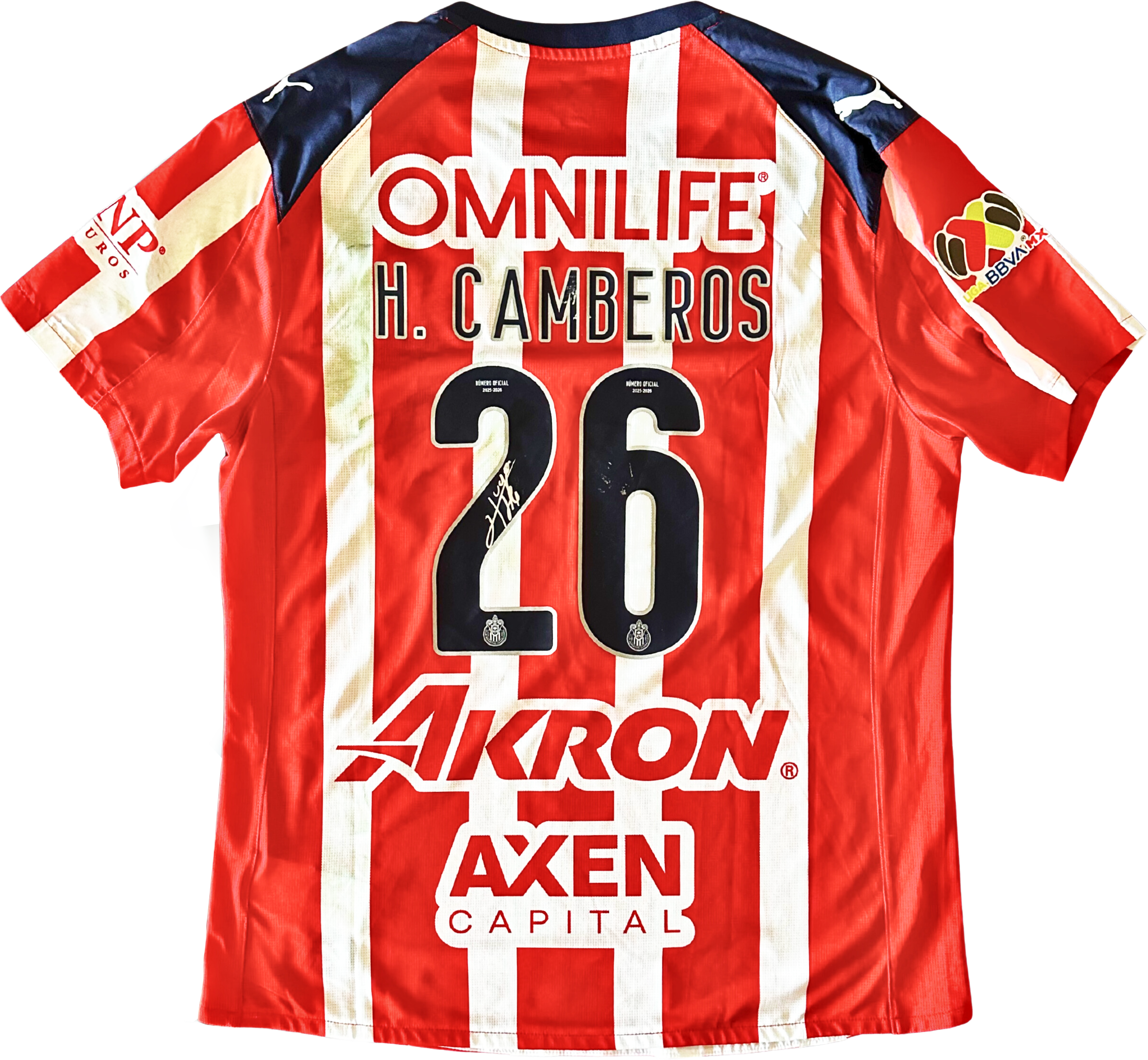 Jersey Chivas local Camberos usado y firmado