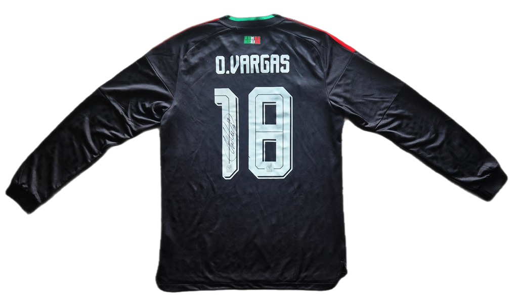 Jersey México 3ª equipación Obed Vargas preparado para juego y firmado