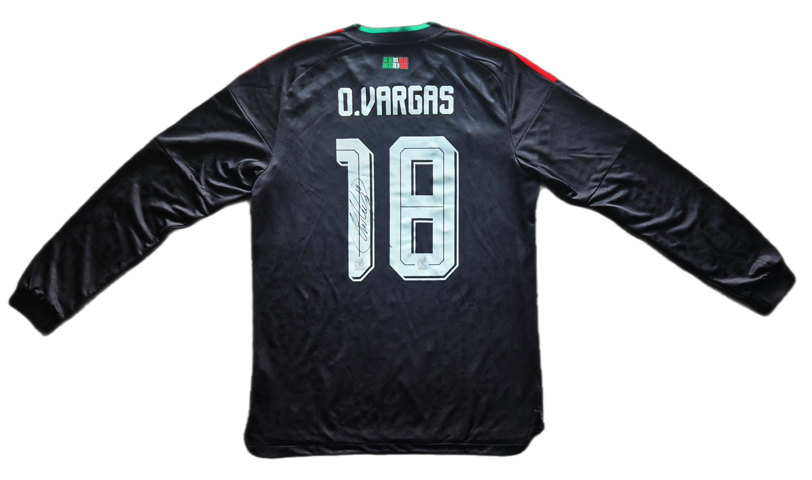 Jersey México 3ª equipación Obed Vargas preparado para juego y firmado