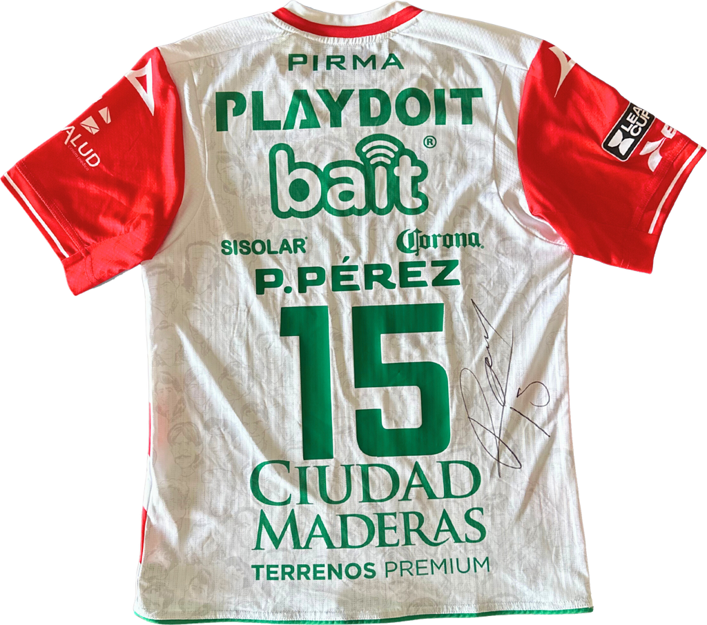 Jersey Necaxa local Perez usado y firmado