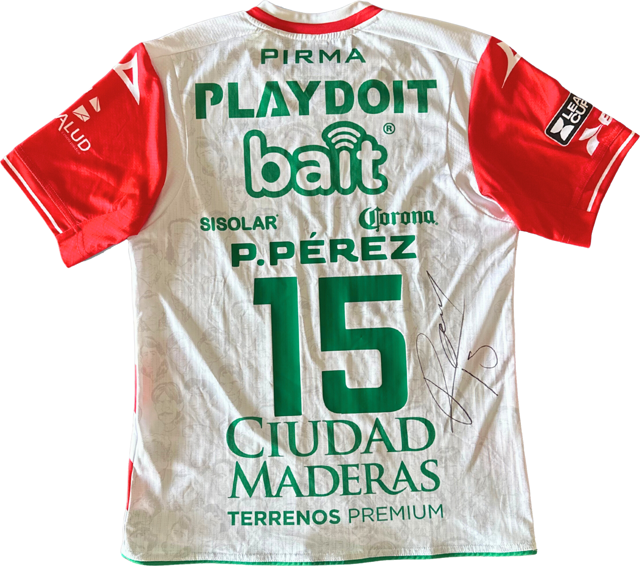 Jersey Necaxa local Perez usado y firmado