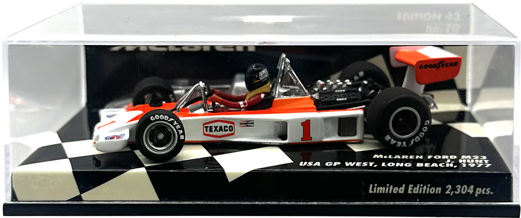 Mclaren Ford M23 USA GP WEST Long Beach Hunt MINICHAMPS escala 1:43