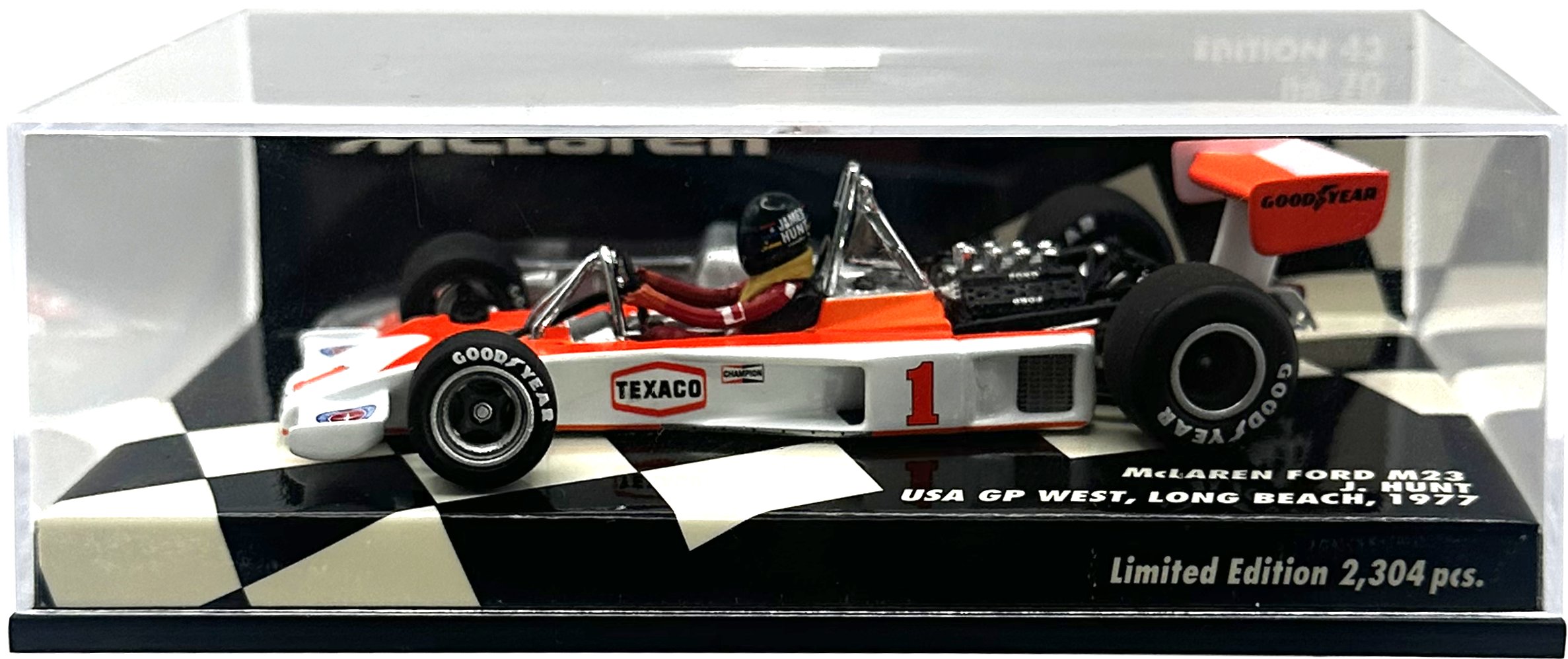 Mclaren Ford M23 USA GP WEST Long Beach Hunt MINICHAMPS escala 1:43