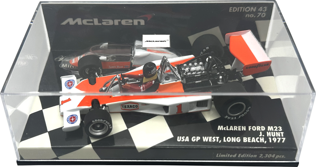 Mclaren Ford M23 USA GP WEST Long Beach Hunt MINICHAMPS escala 1:43