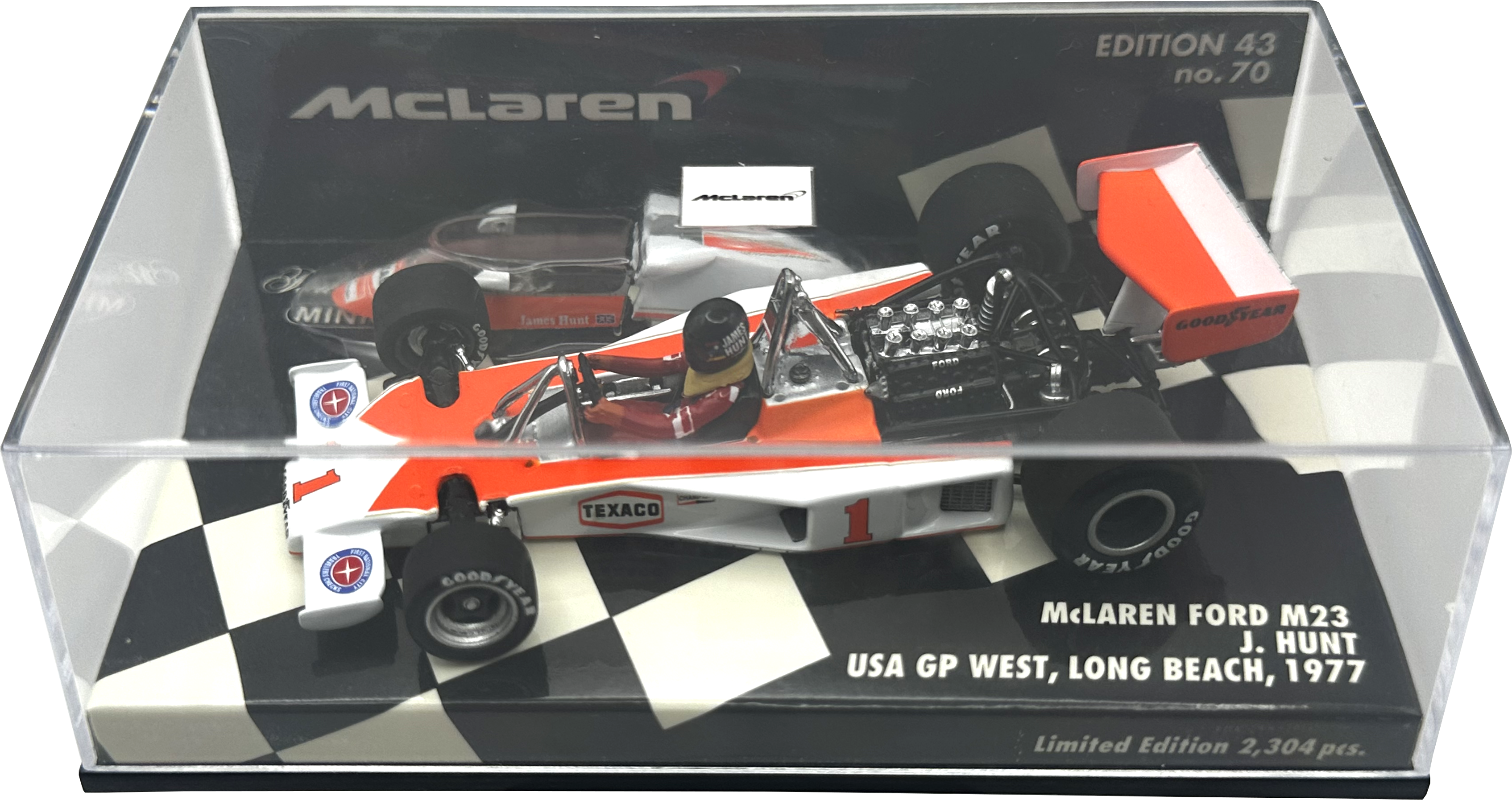 Mclaren Ford M23 USA GP WEST Long Beach Hunt MINICHAMPS escala 1:43