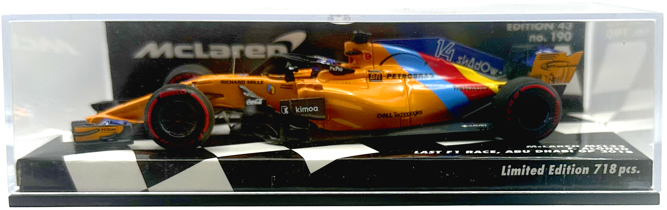 Mclaren MCL33 Abu Dhabi GP Alonso MINICHAMPS escala 1:43