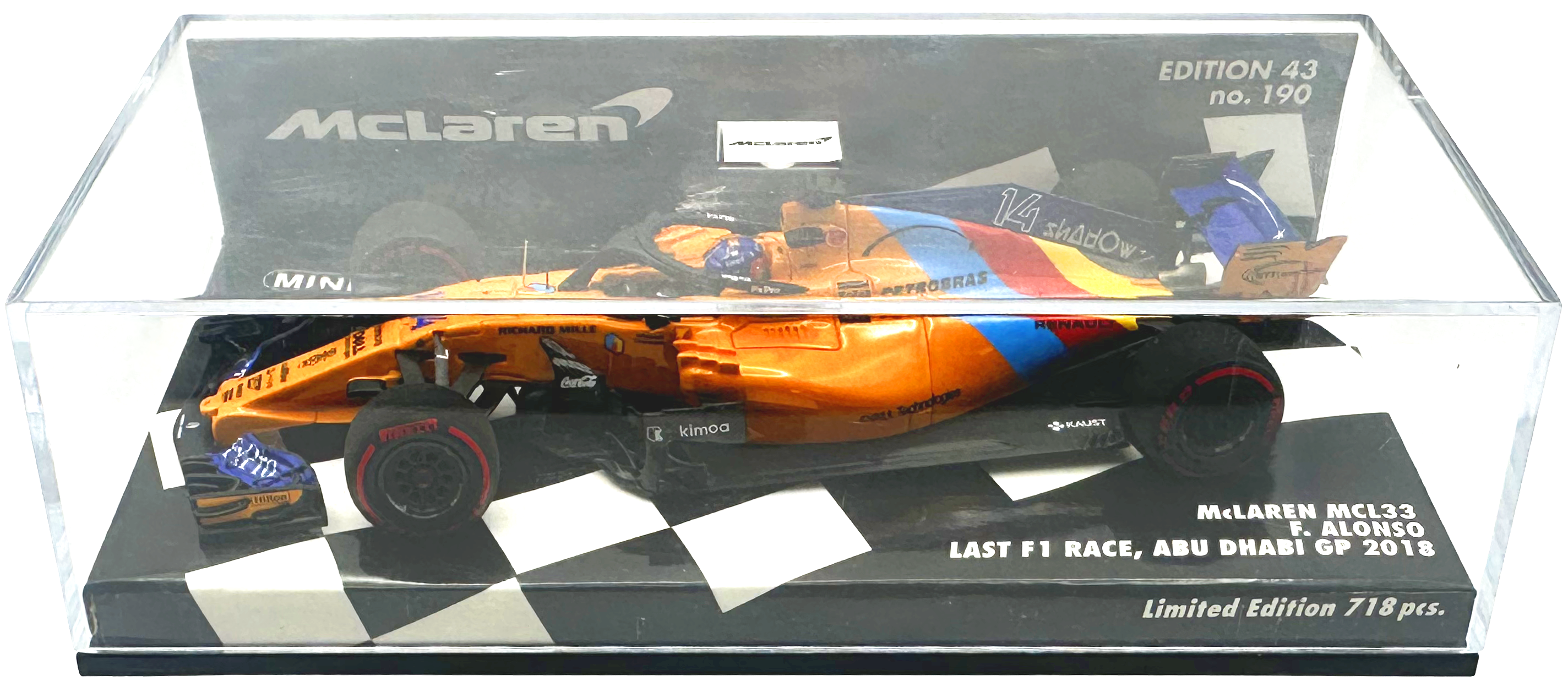 Mclaren MCL33 Abu Dhabi GP Alonso MINICHAMPS escala 1:43