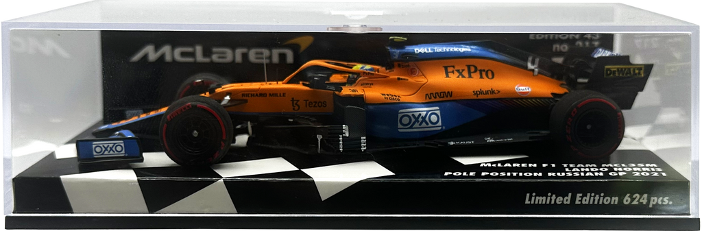 Mclaren MCL35M Russian GP Pole Position Norris MINICHAMPS escala 1:43