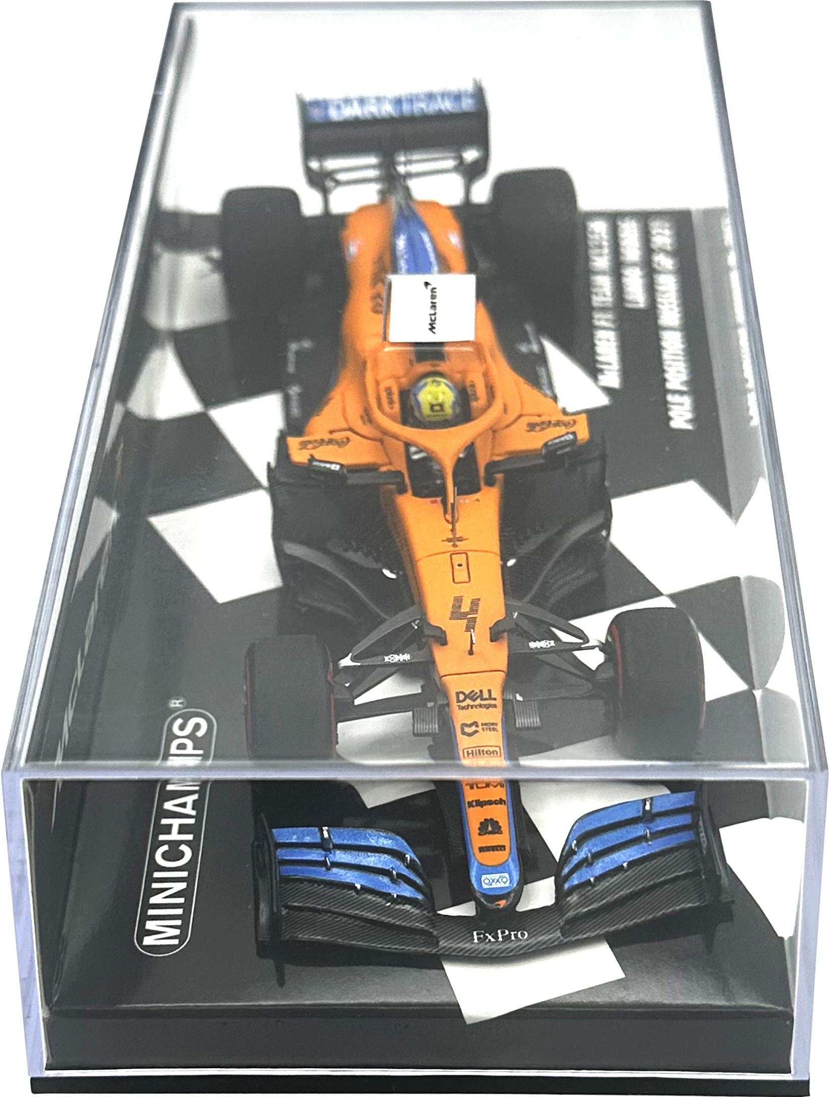 Mclaren MCL35M Russian GP Pole Position Norris MINICHAMPS escala 1:43