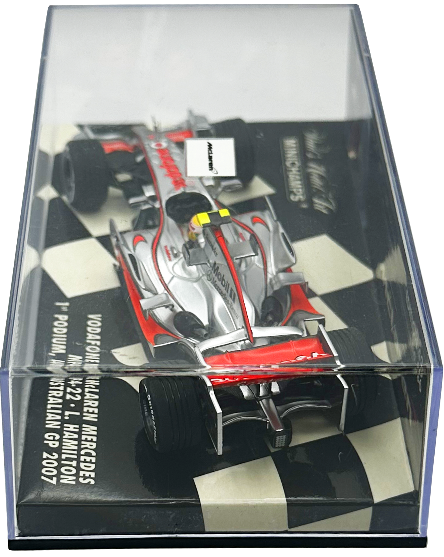 Vodafone Mclaren Mercedes MP4/22 1st Podium Hamilton MINICHAMPS esccala 1:43