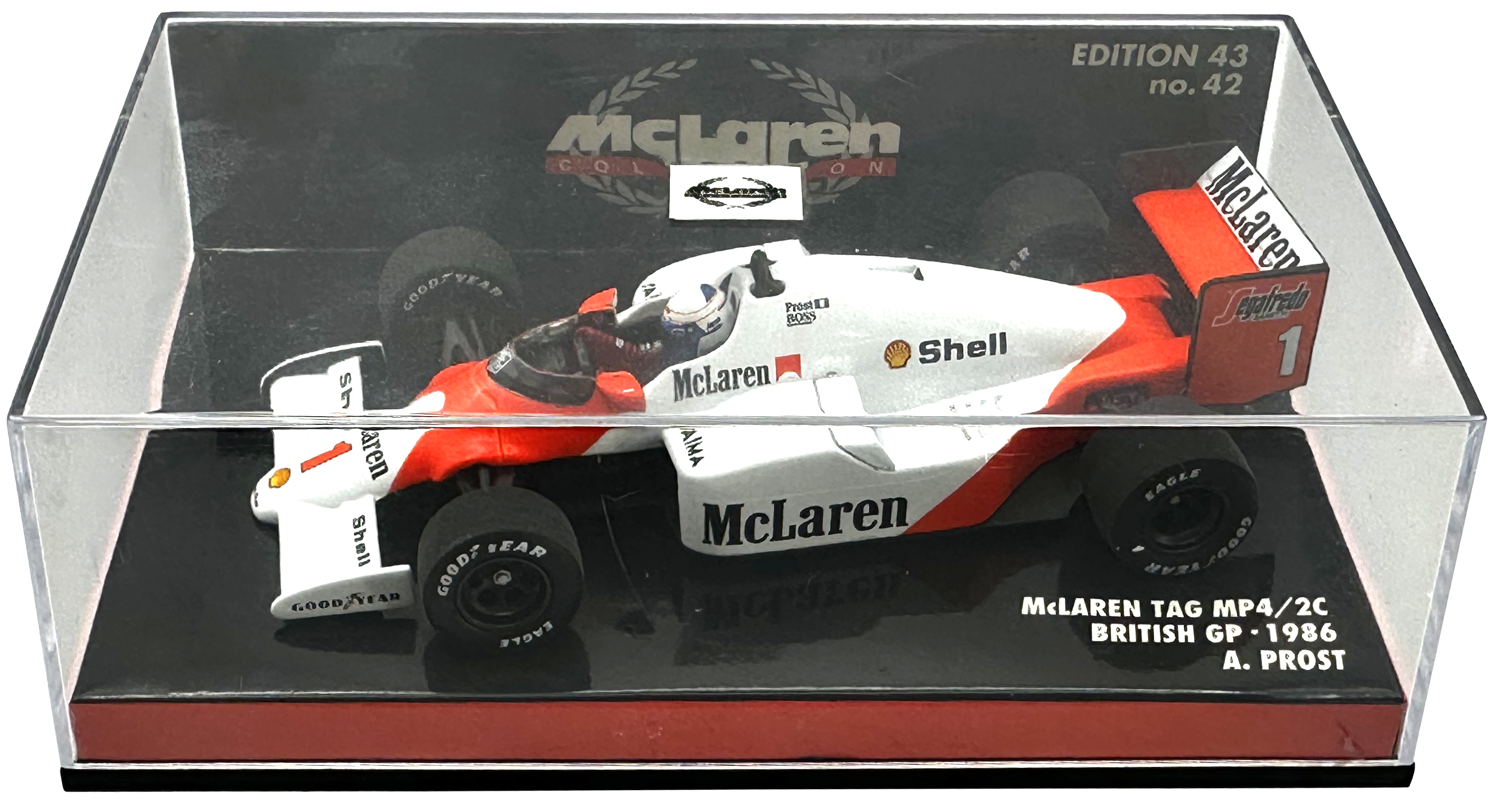 Mclaren TAG MP4/2C British GP Prost MINICHAMPS escala 1:43