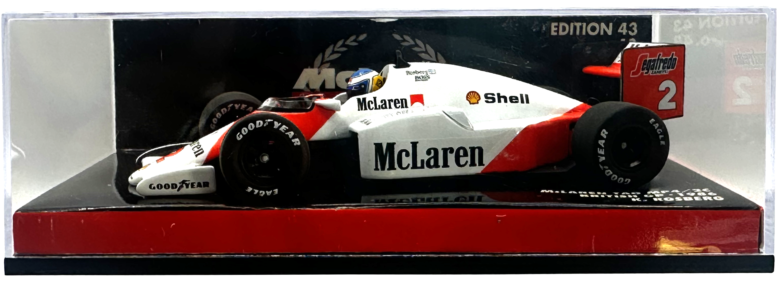 Mclaren TAG MP4/2C British GP Rosberg MINICHAMPS escala 1:43