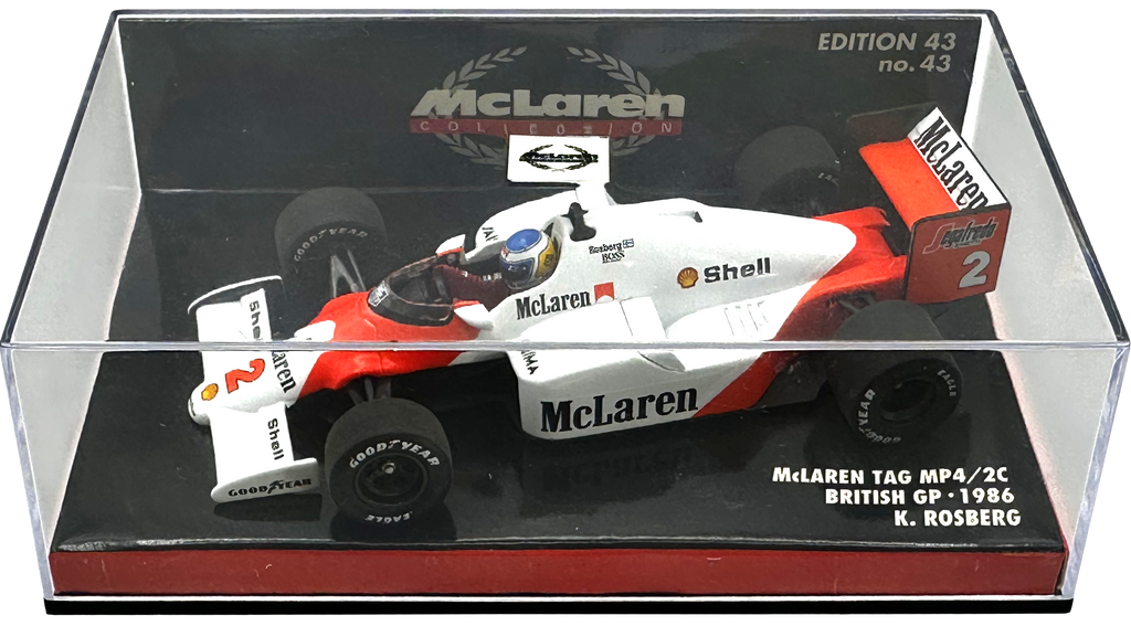Mclaren TAG MP4/2C British GP Rosberg MINICHAMPS escala 1:43