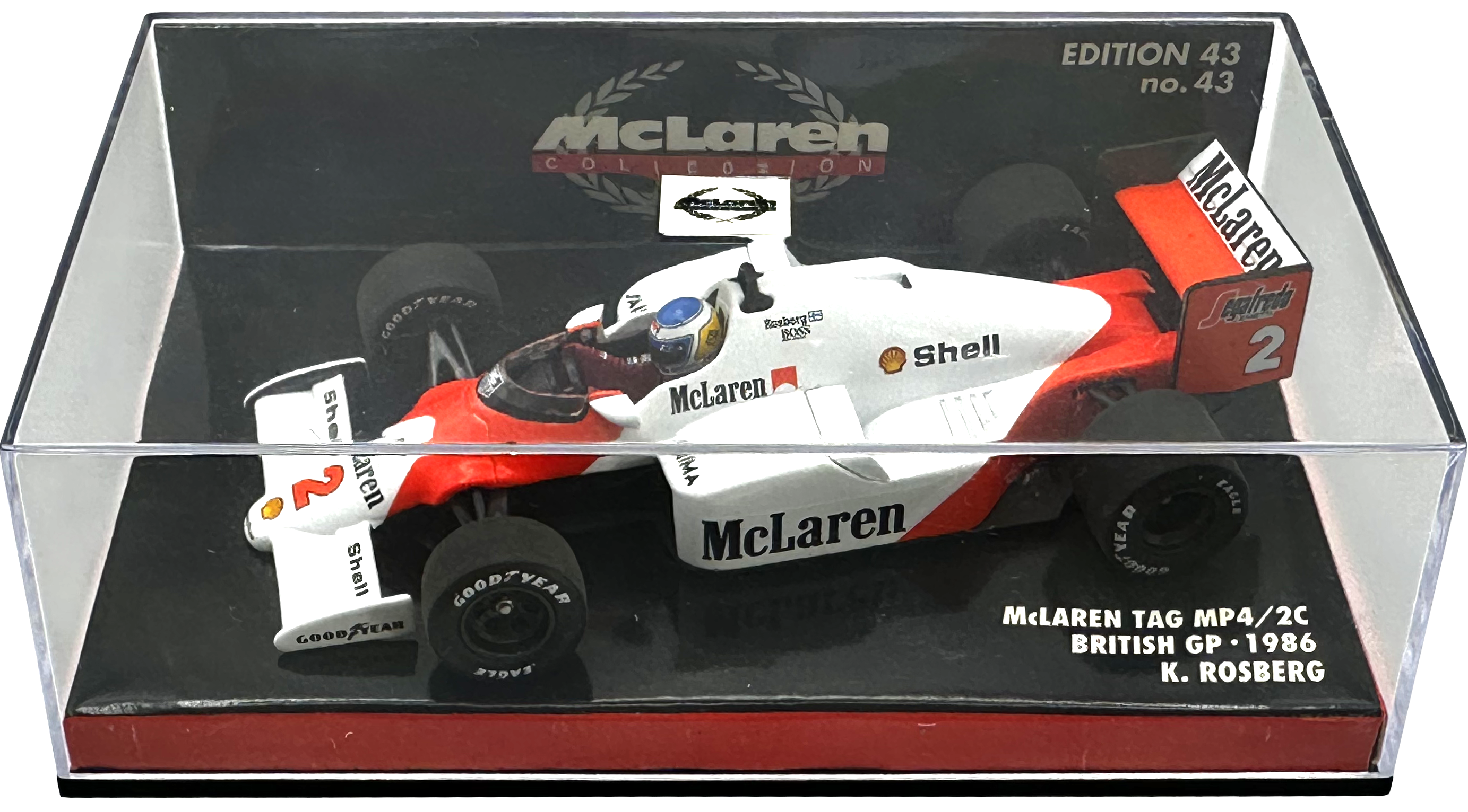 Mclaren TAG MP4/2C British GP Rosberg MINICHAMPS escala 1:43