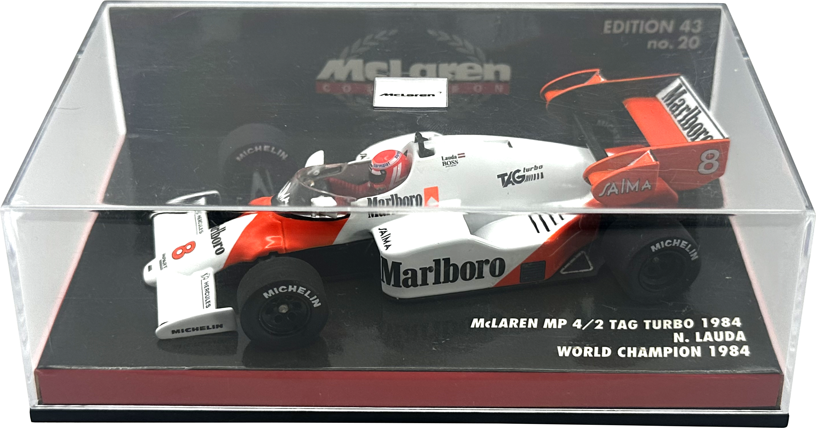 Mclaren TAG Turbo MP4/2 World Champion Lauda MINICHAMPS escala 1:43